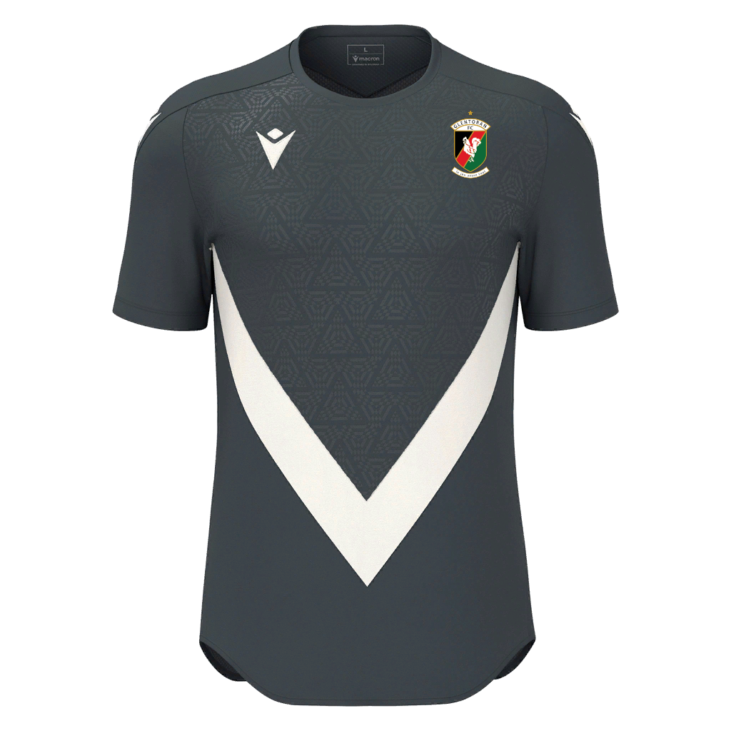 Glentoran Macron Training Tee Anthracite/Off White - Adult