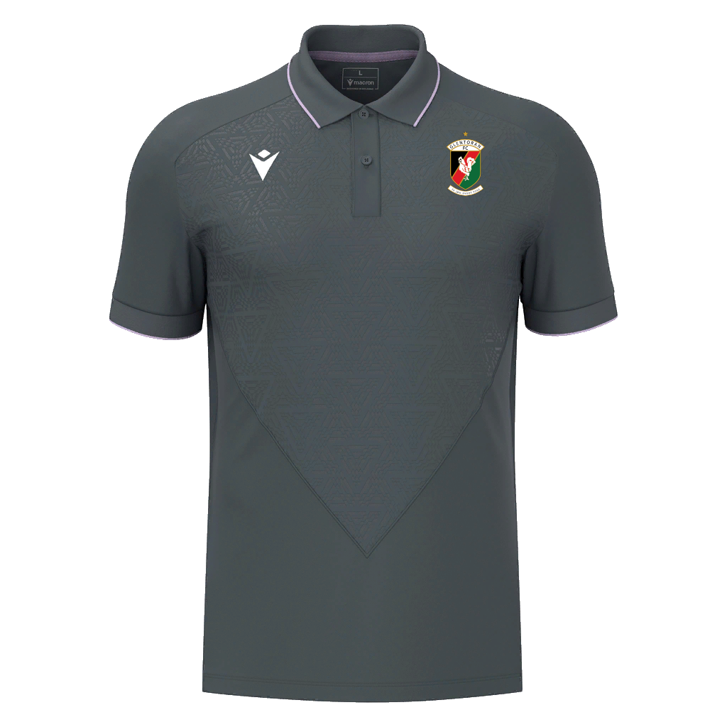 Glentoran Macron Travel Polo Anthracite/Lilac - Adults