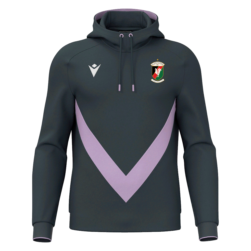 Glentoran Macron Travel Hoody Anthracite/Lilac - Adults