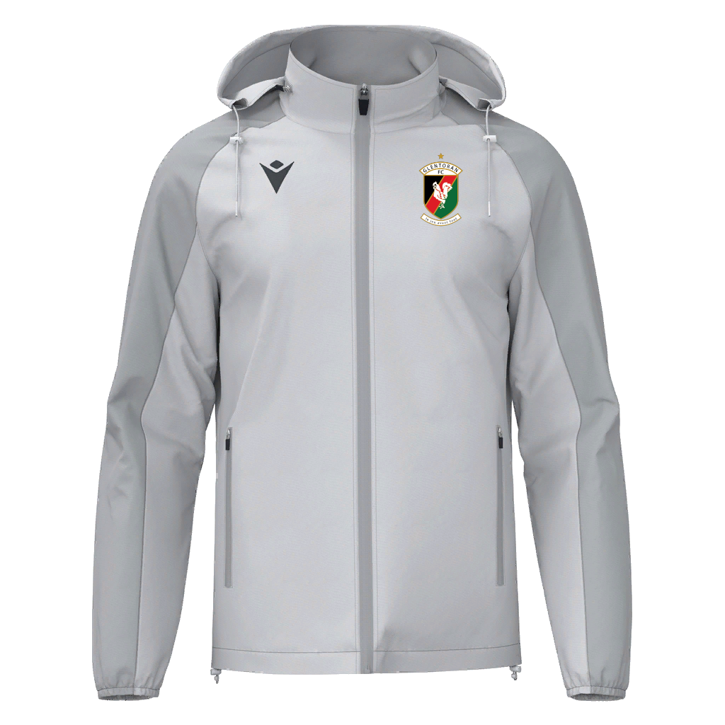 Glentoran Macron Rain Jacket Stone Grey - Adult