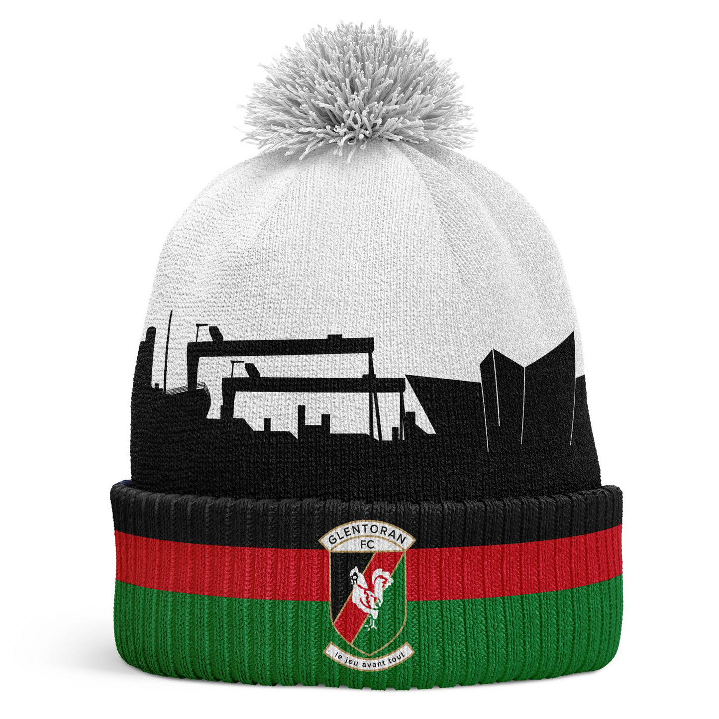 Glentoran Bobble Hat - White