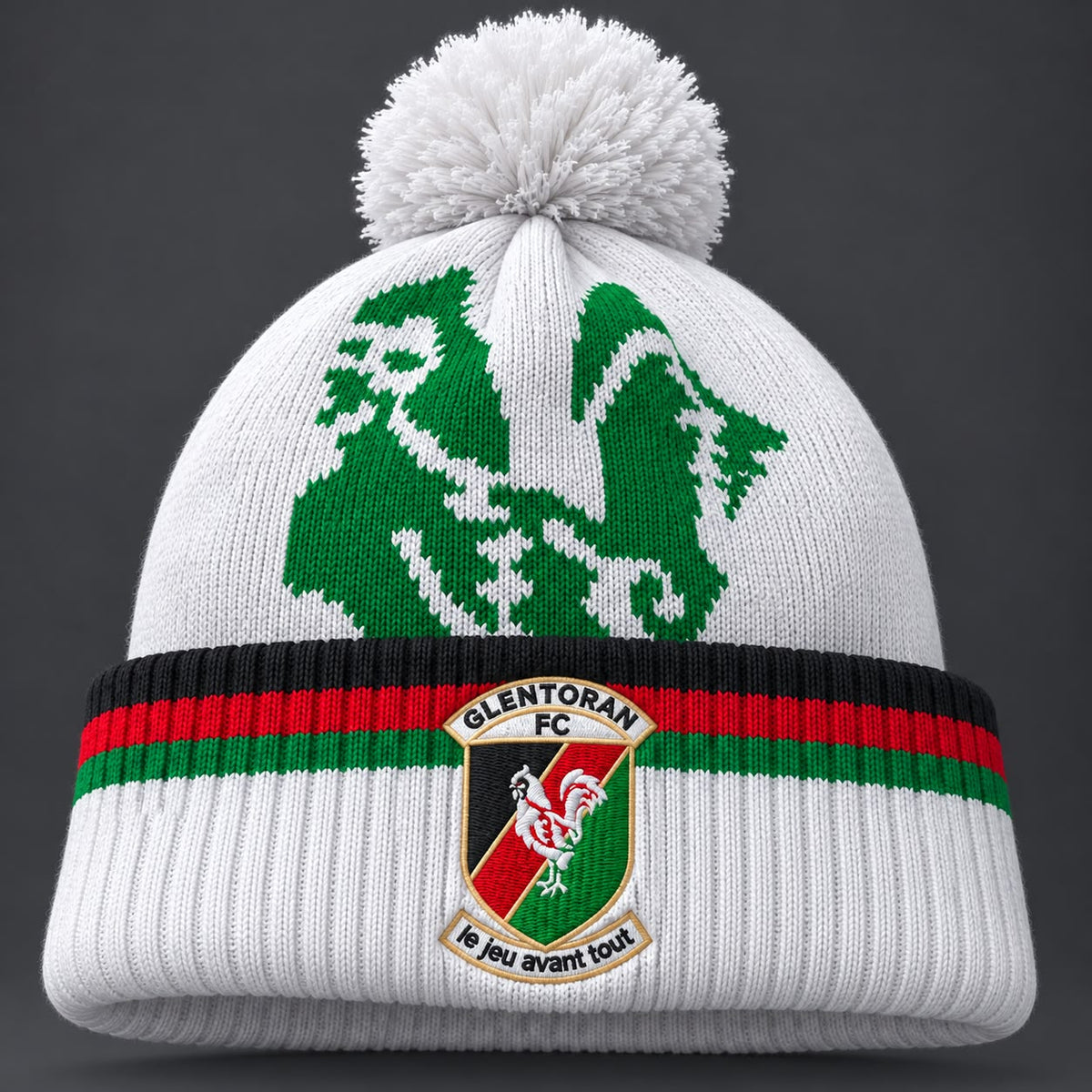 Glentoran Bobble Hat | White