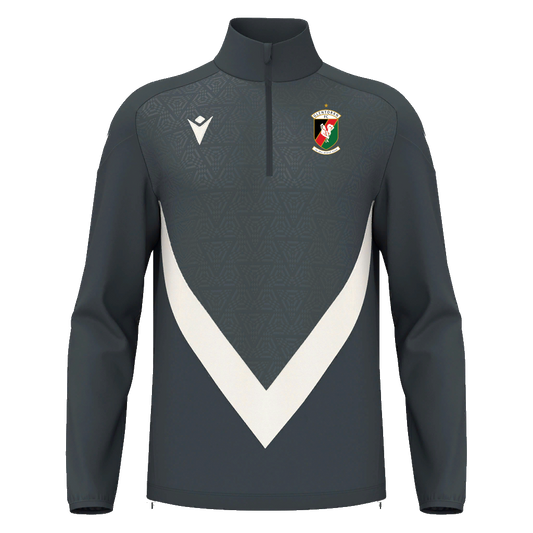 Glentoran Macron 1/4 Zip Jersey Anthracite/OffWhite - Adults
