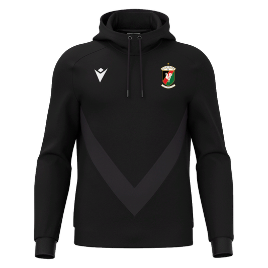 Glentoran Macron Travel  Hoody Black/Dark Grey - Adults