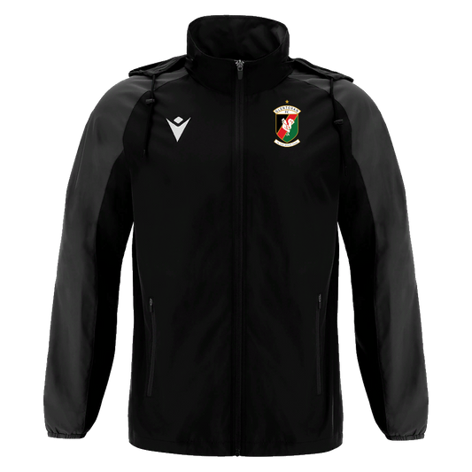 Glentoran Macron Rain Jacket Black - Adult