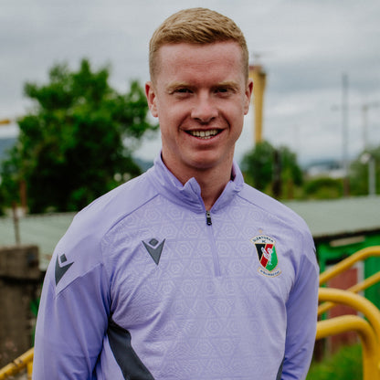 Glentoran Macron 1/4 Zip Jersey Lilac/Anthracite - Adult