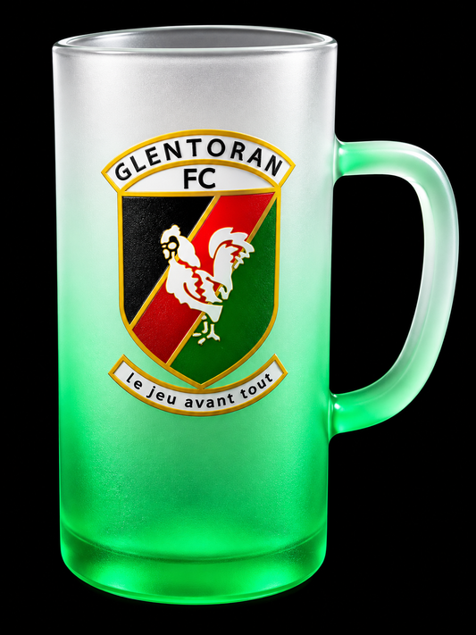 Glentoran Frosted Glass Stein
