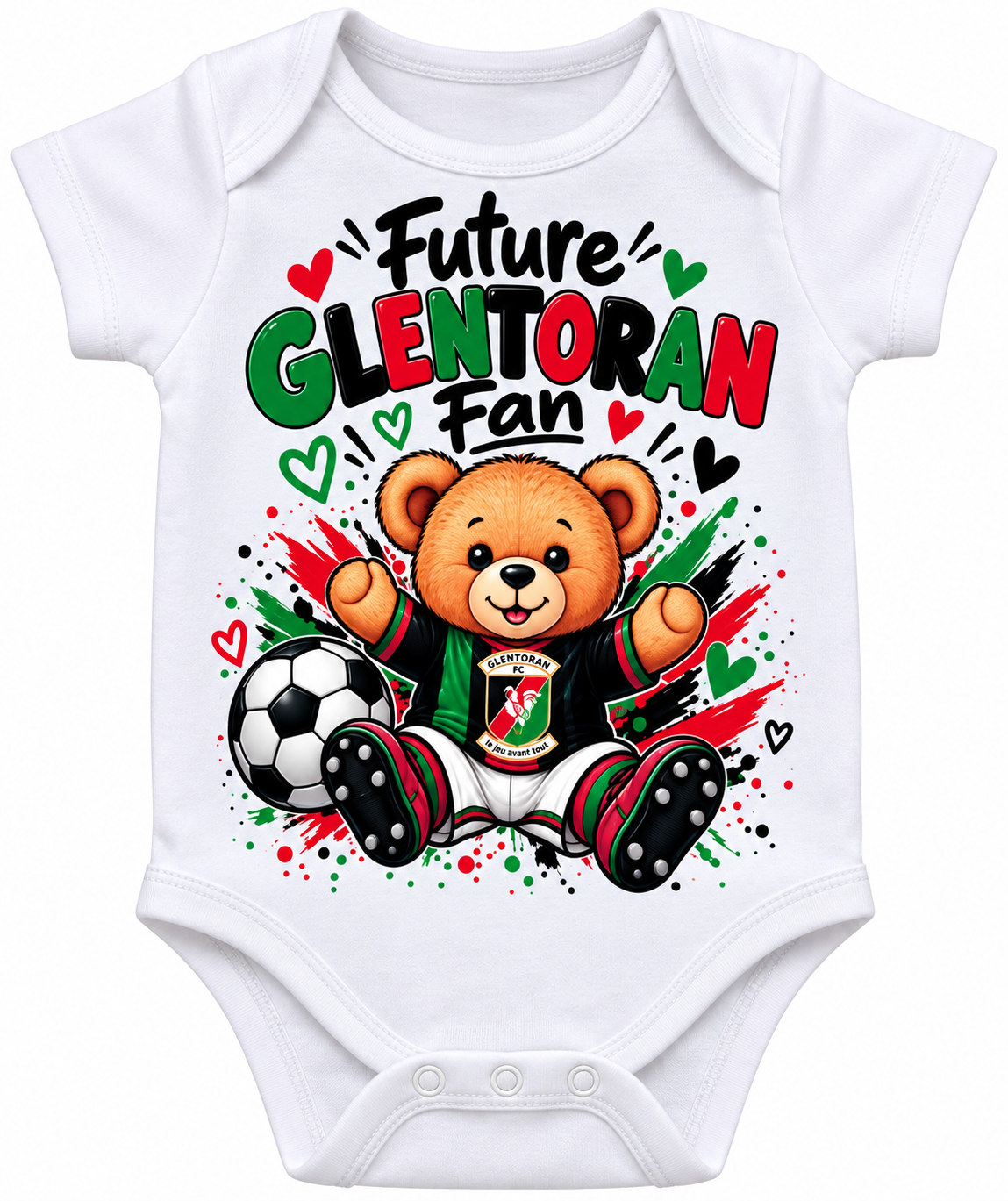 Glentoran teddy bear baby grow