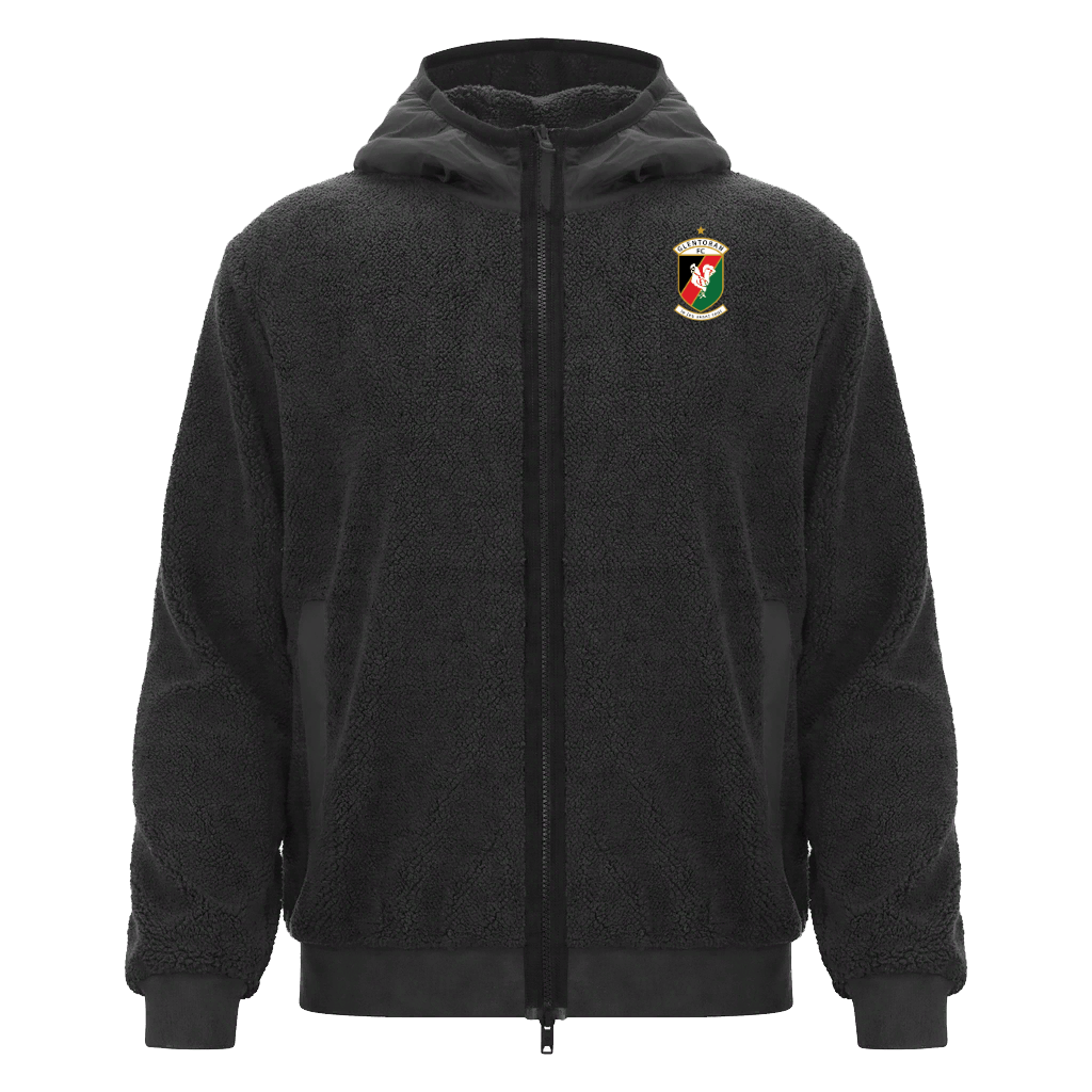 Glentoran Macron Full Zip Fleece Hoody | Black | Adult