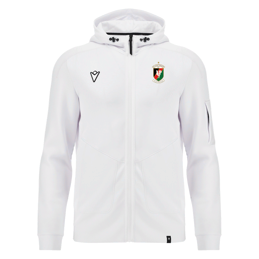 Glentoran Macron Full Zip Tech Hoody | White | Adult