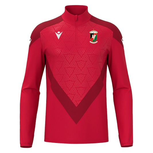 Glentoran Macron 1/4 Zip Jersey Red/Dark Red - Adult