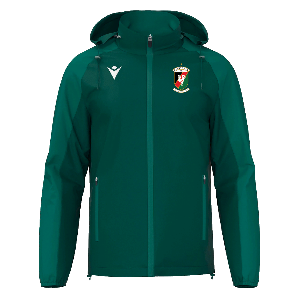 Glentoran Macron Rain Jacket | Green | Adult